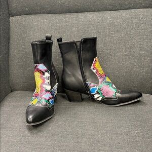Colorful Patterned Ankle Boots